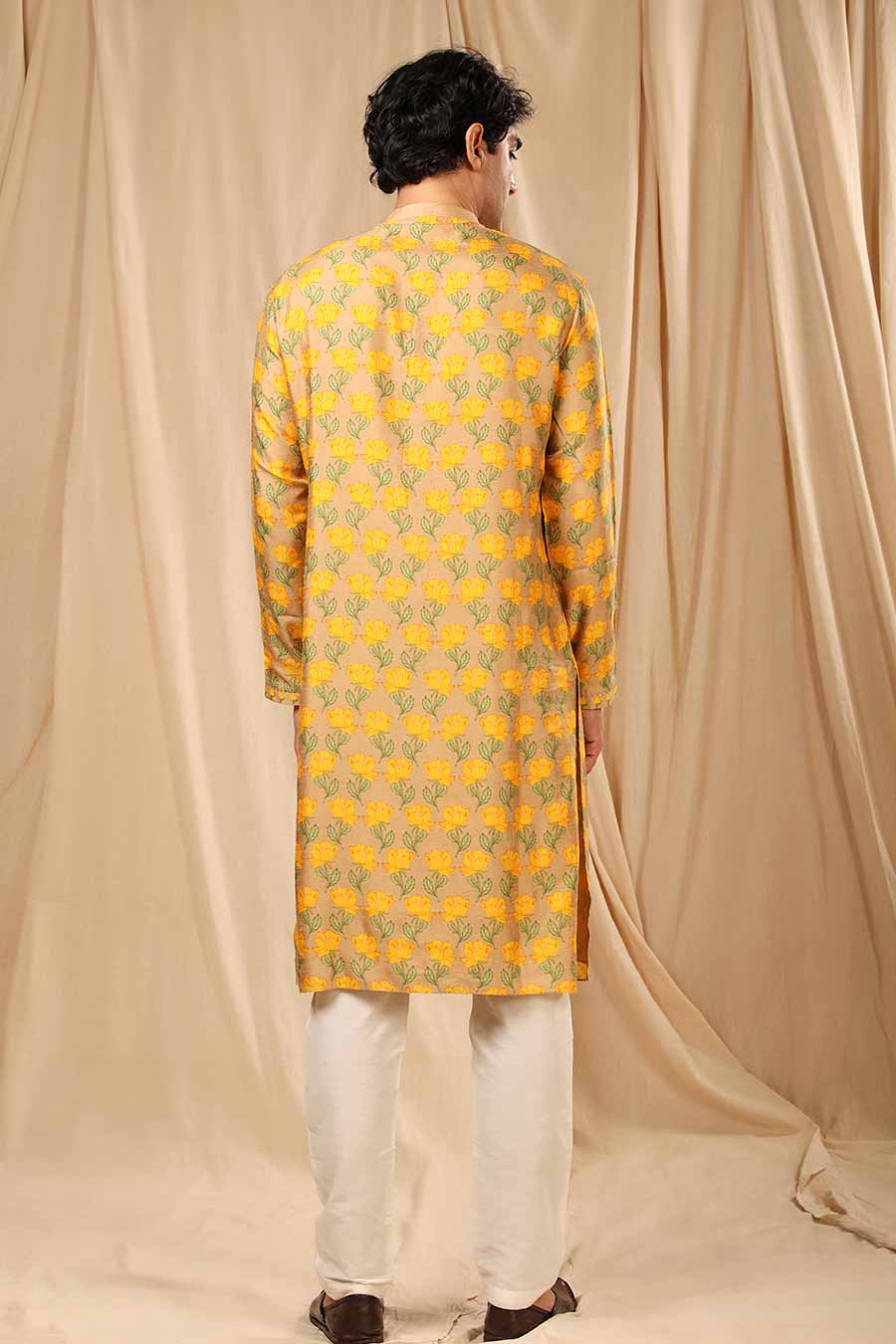 Beige Bloomingdale Print Kurta