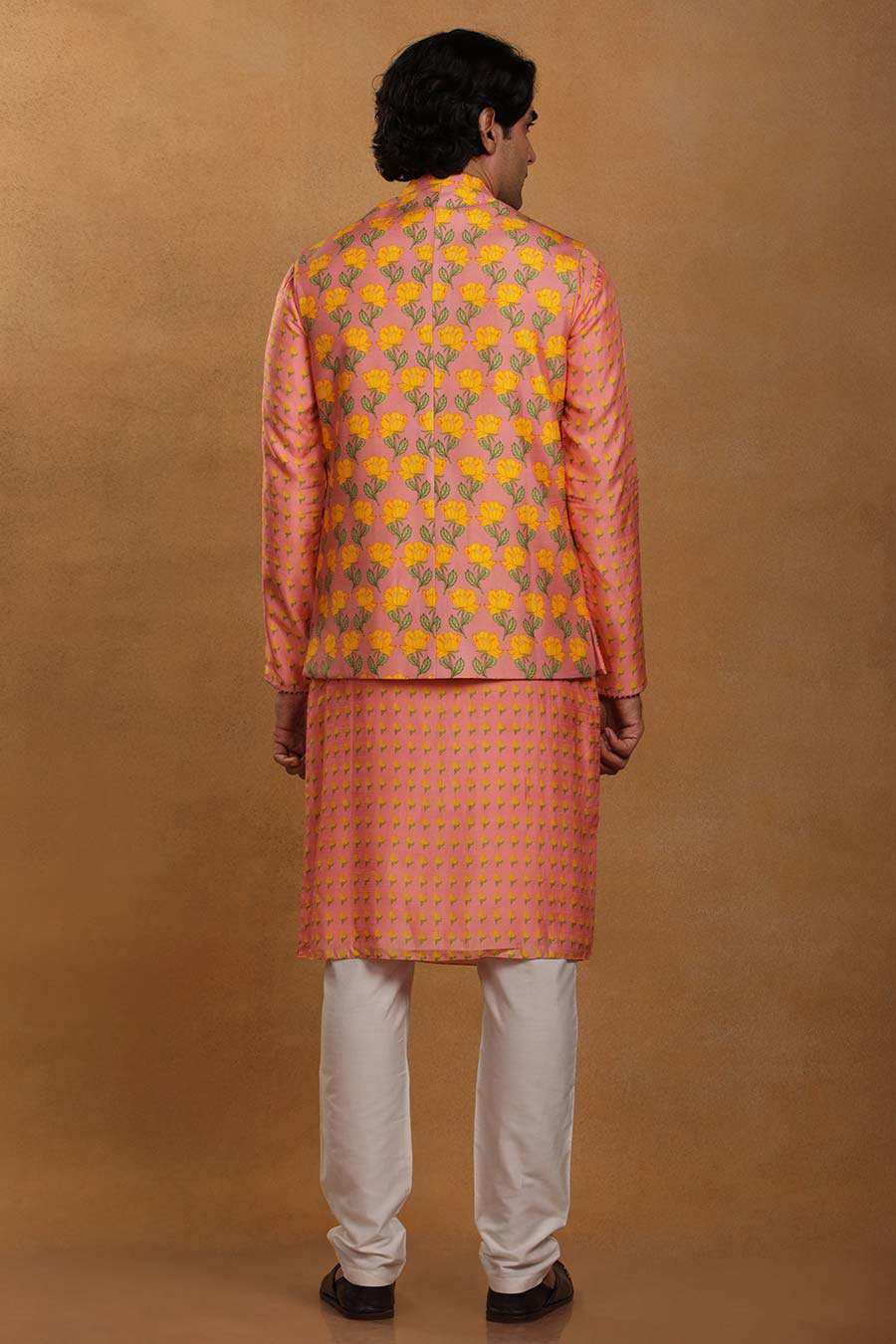 Rose Pink Wallflower Kurta Set With Jacket