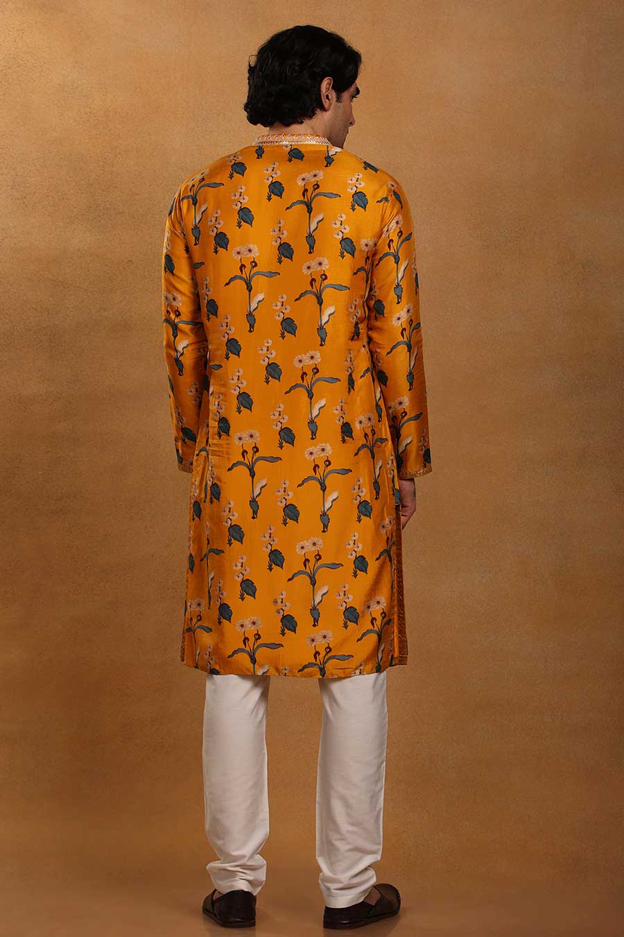 Mustard Spring Blossom Print Kurta