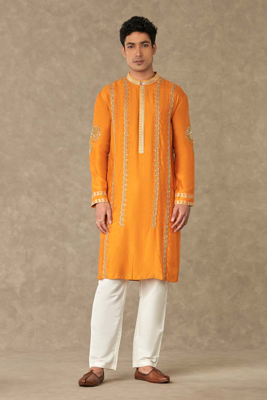 Rust Kalpataru Embroidered Kurta Set