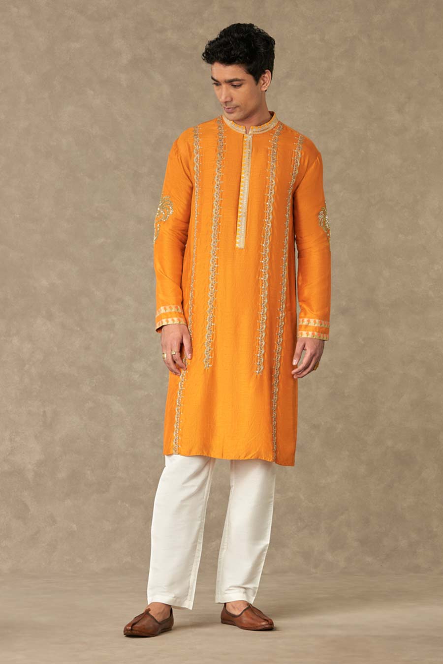 Rust Kalpataru Embroidered Kurta Set