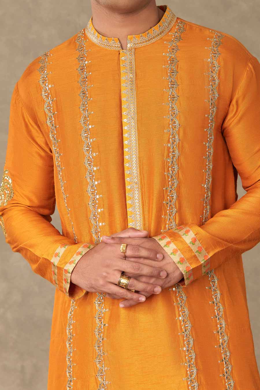 Rust Kalpataru Embroidered Kurta Set