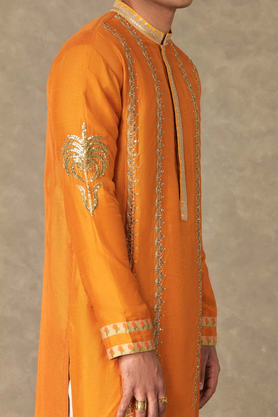 Rust Kalpataru Embroidered Kurta Set