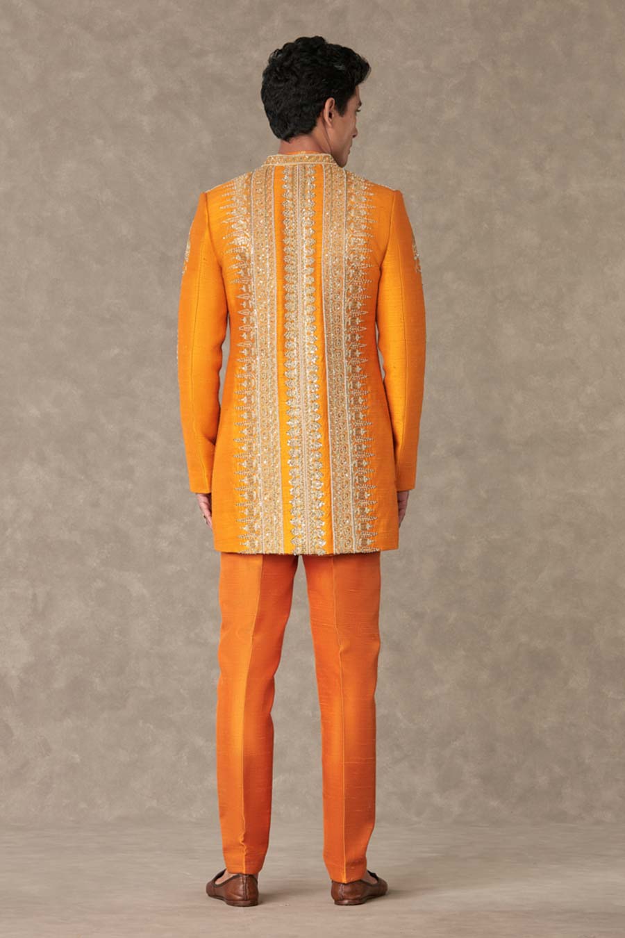 Rust Narangi Embroidered Bandi Jacket