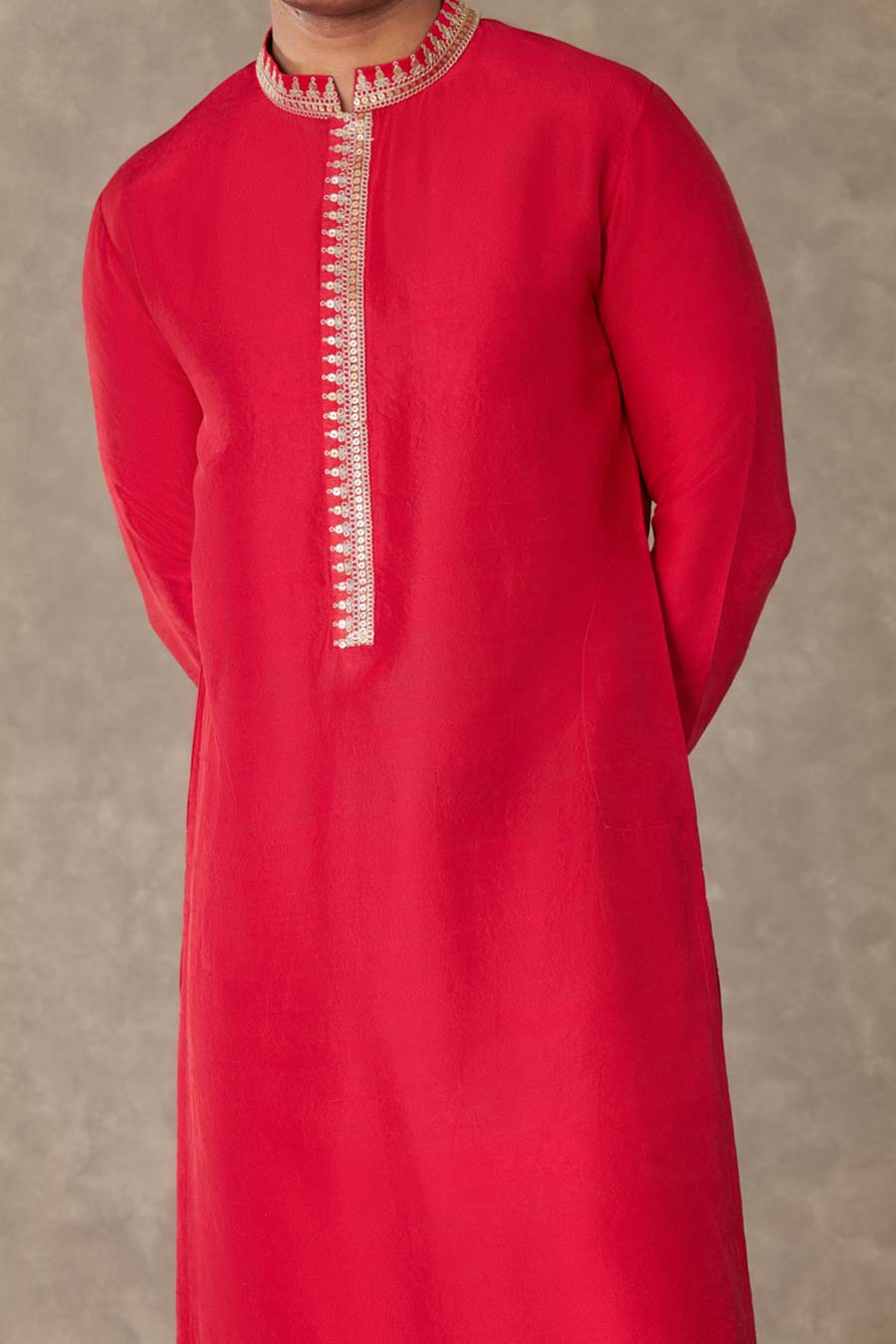 Red Anar Embroidered Kurta Set