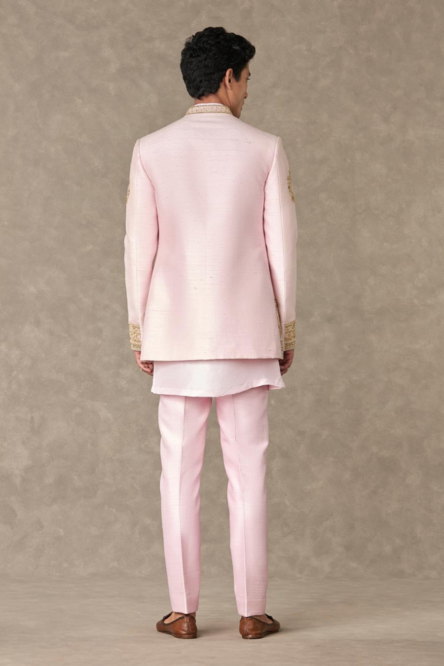 Mithai Pink Dil-Chidiya Embroidered Kurta Set with Koti