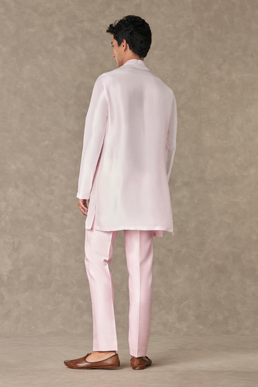 Mithai Pink Dil-Chidiya Embroidered Kurta Set with Koti