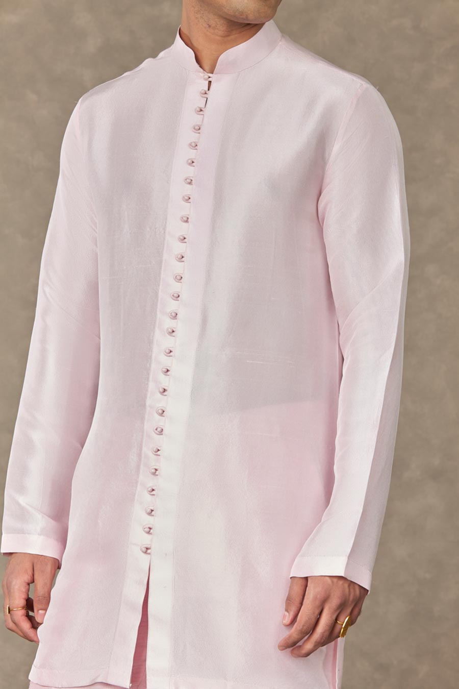 Mithai Pink Dil-Chidiya Embroidered Kurta Set with Koti