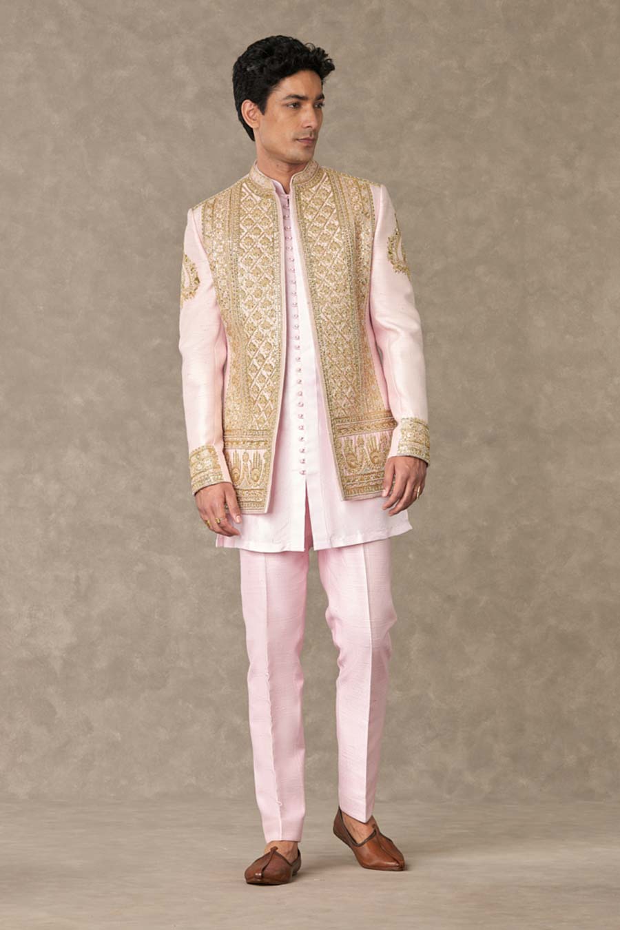 Mithai Pink Dil-Chidiya Embroidered Raja Koti