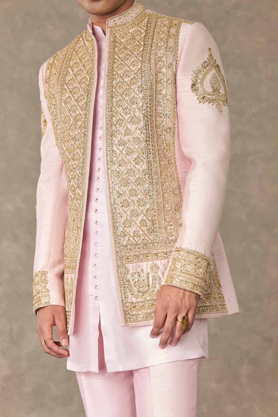 Mithai Pink Dil-Chidiya Embroidered Raja Koti