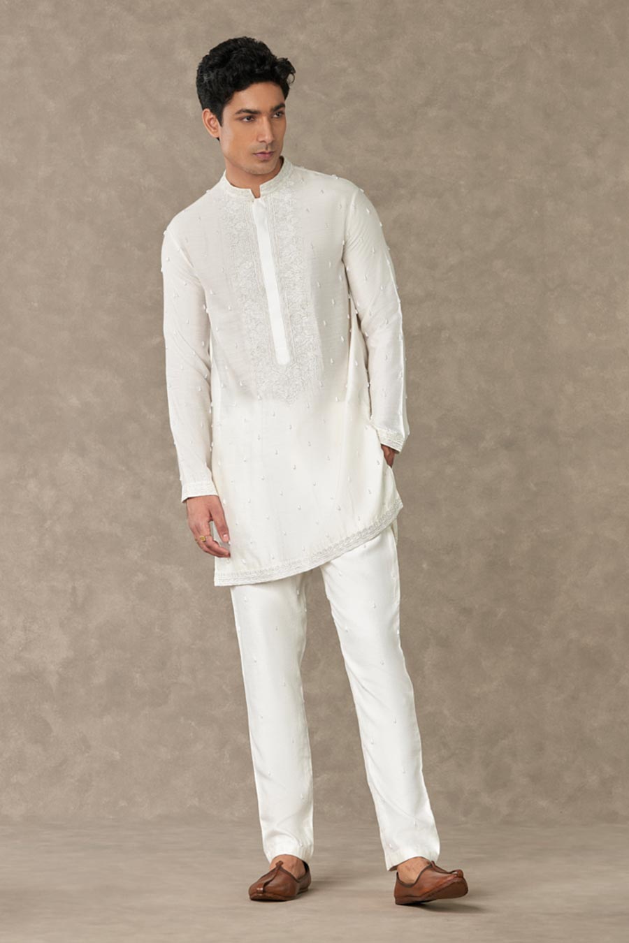 Ivory Pearl Embroidered Kurta Set