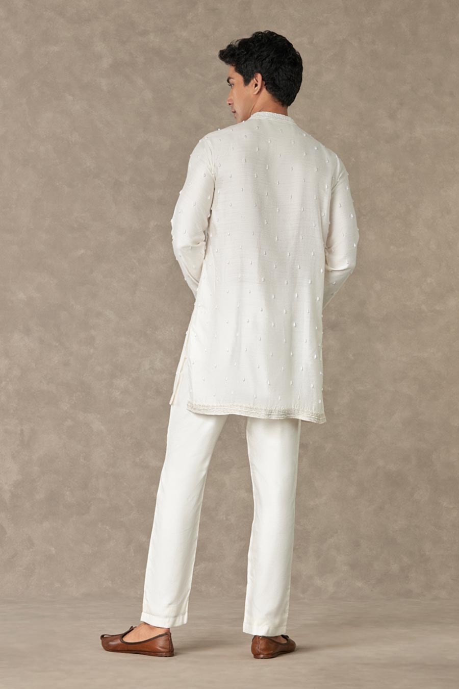 Ivory Pearl Embroidered Kurta Set