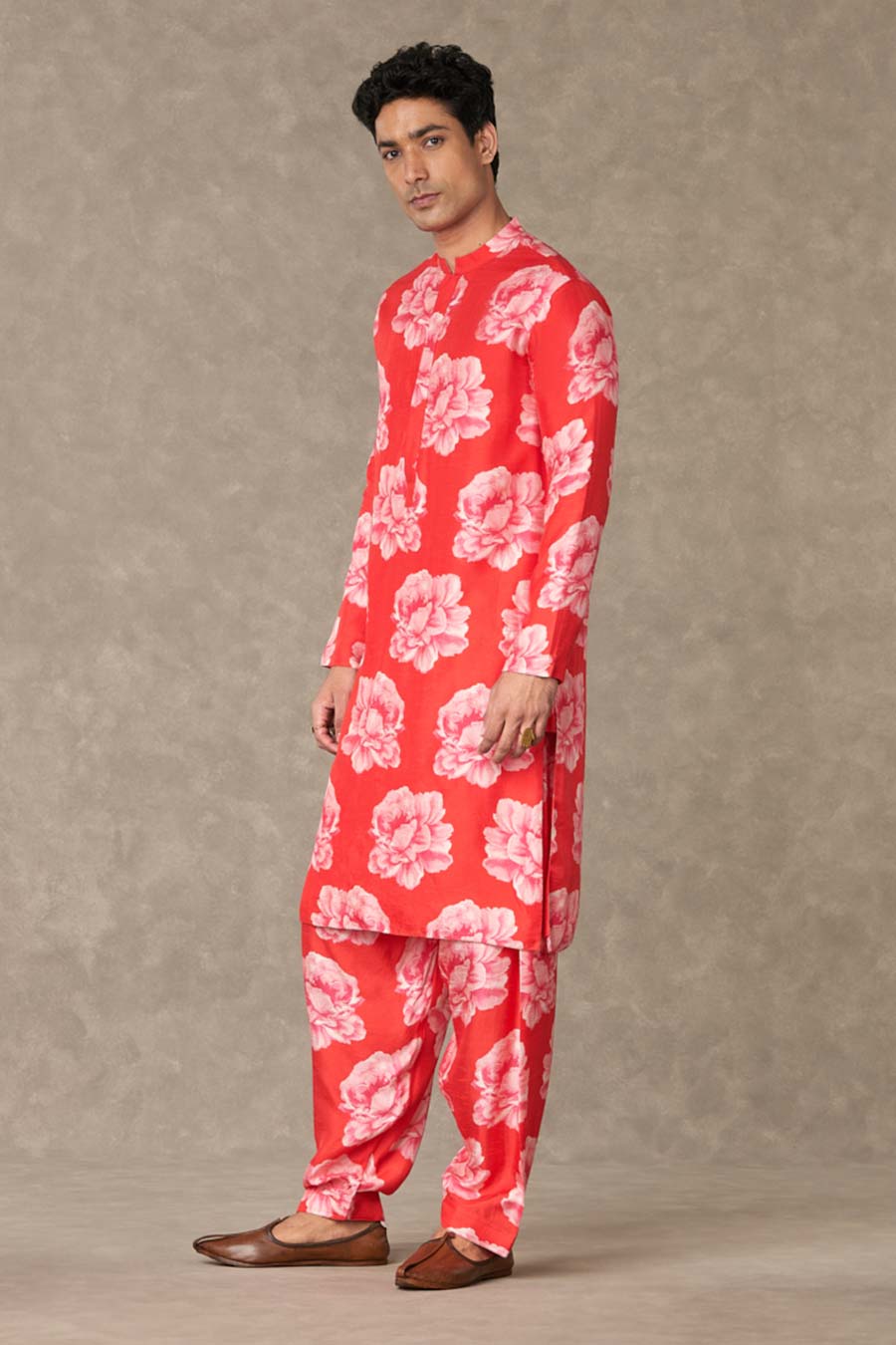 Red Nurvi Printed Kurta Set