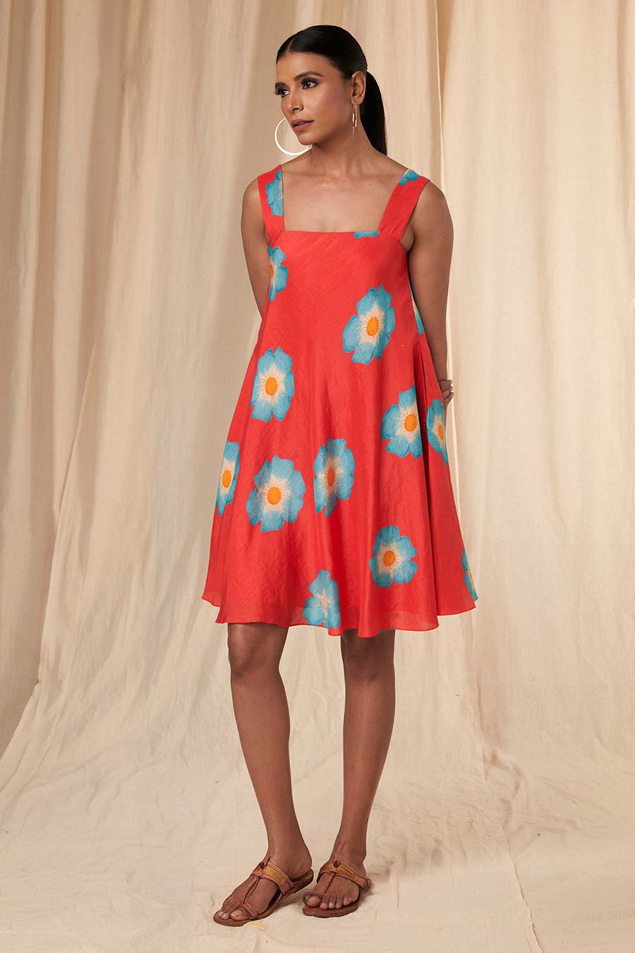 Red Crazy Daizy Short Strappy Dress