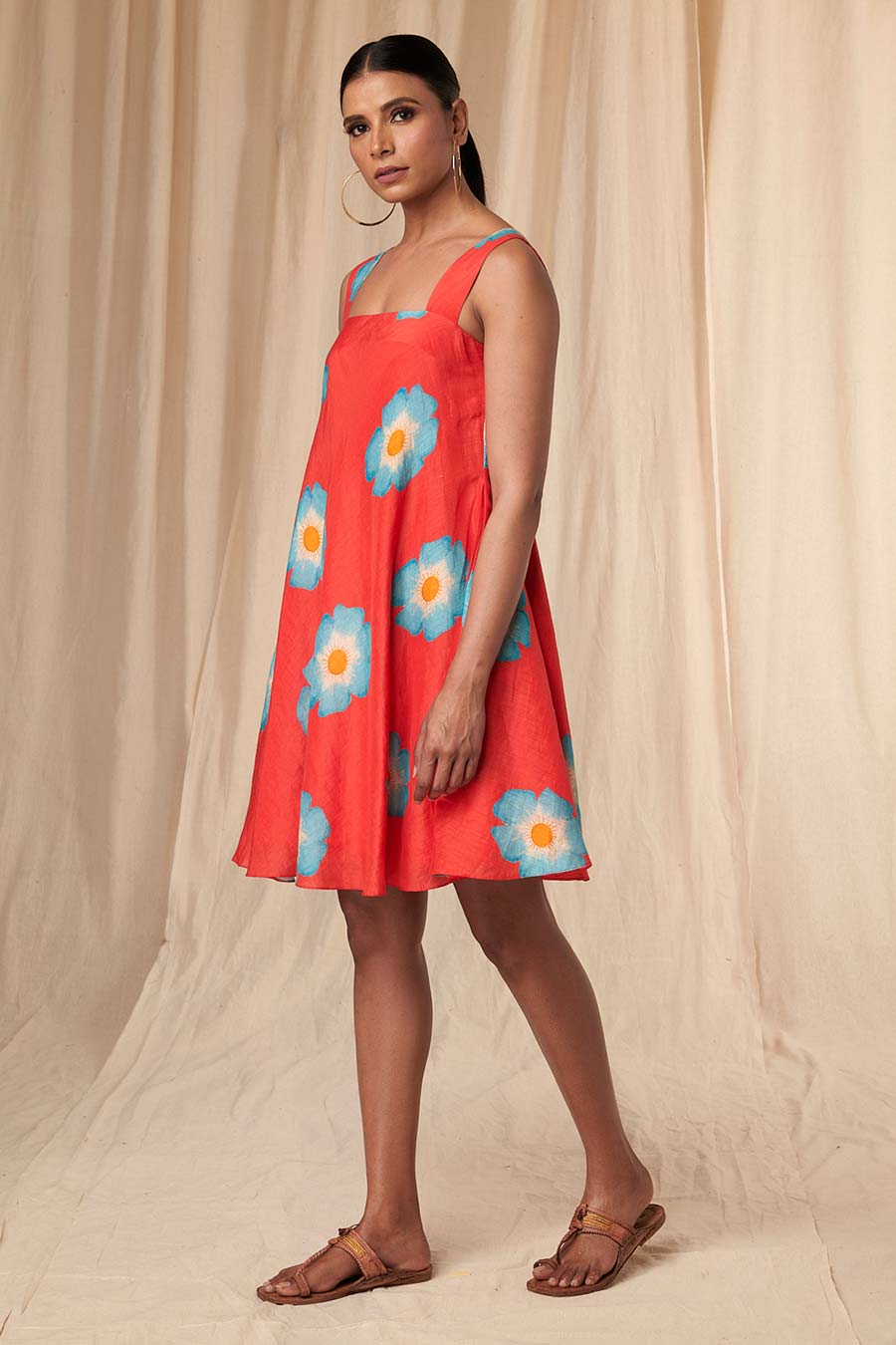 Red Crazy Daizy Short Strappy Dress