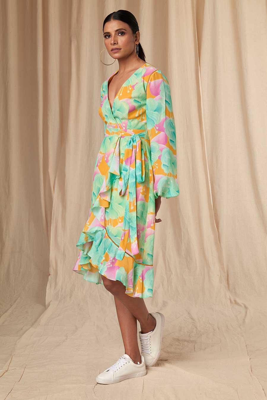 Aquamarine Bloomerang Wrap Dress