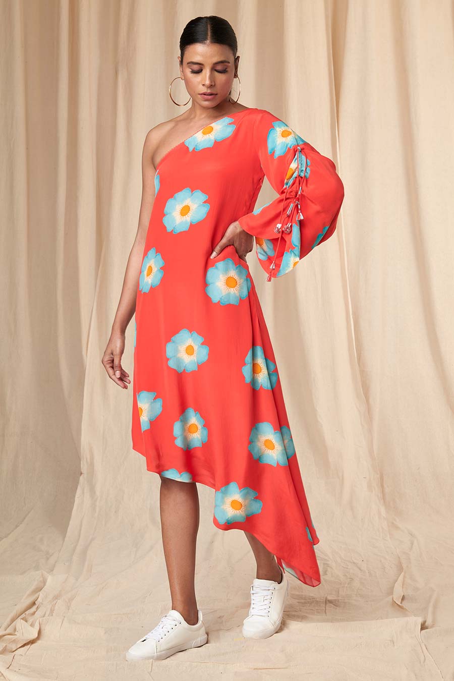 Red Crazy Daizy One-Shoulder Dress