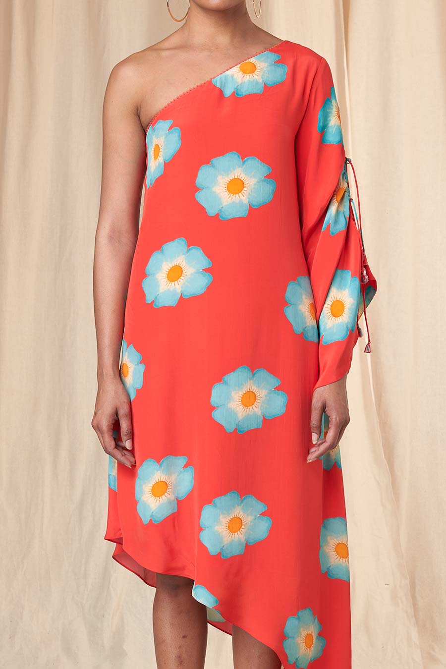 Red Crazy Daizy One-Shoulder Dress