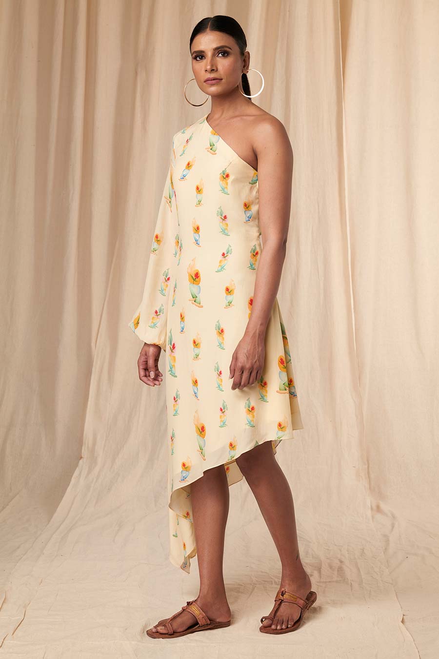 Ivory Rock N Roll One-Shoulder Dress