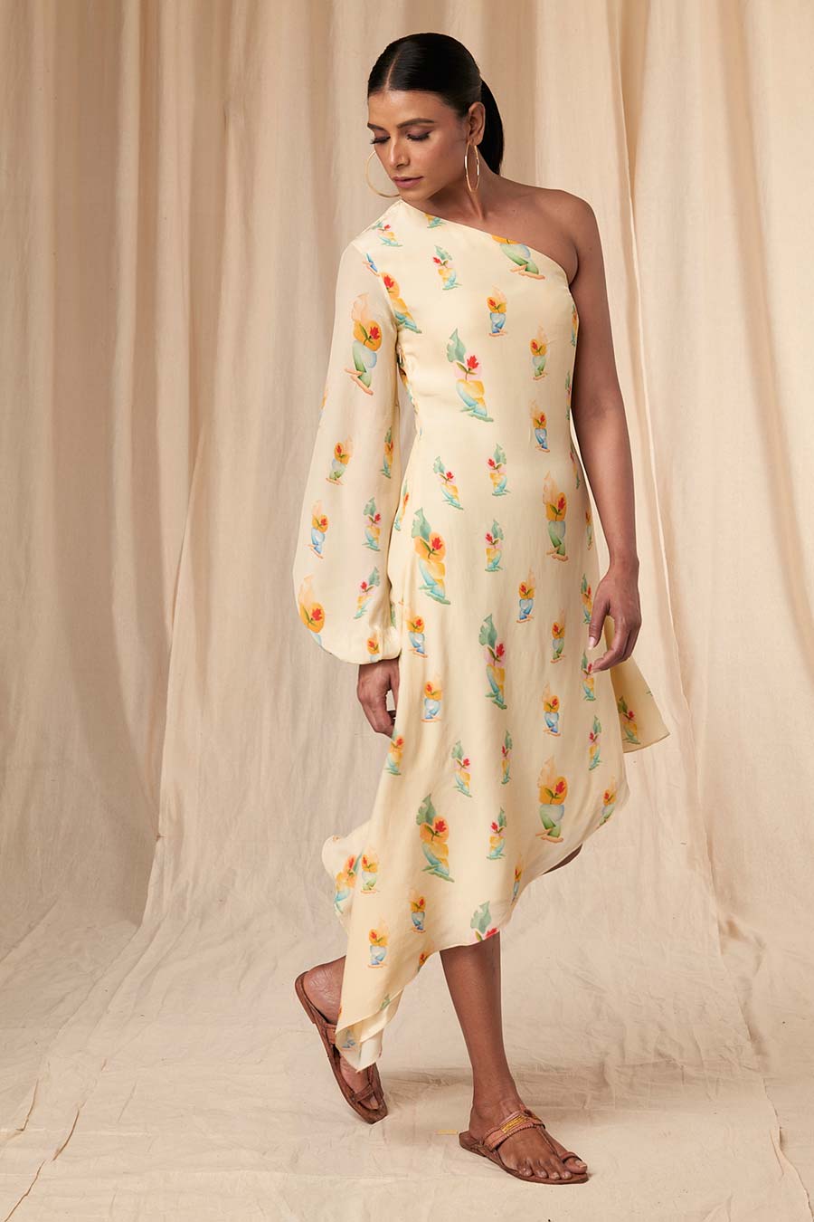 Ivory Rock N Roll One-Shoulder Dress