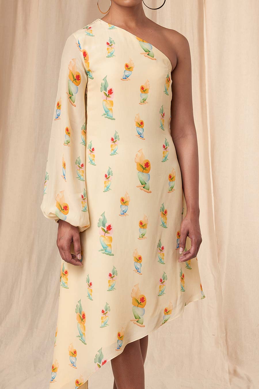 Ivory Rock N Roll One-Shoulder Dress