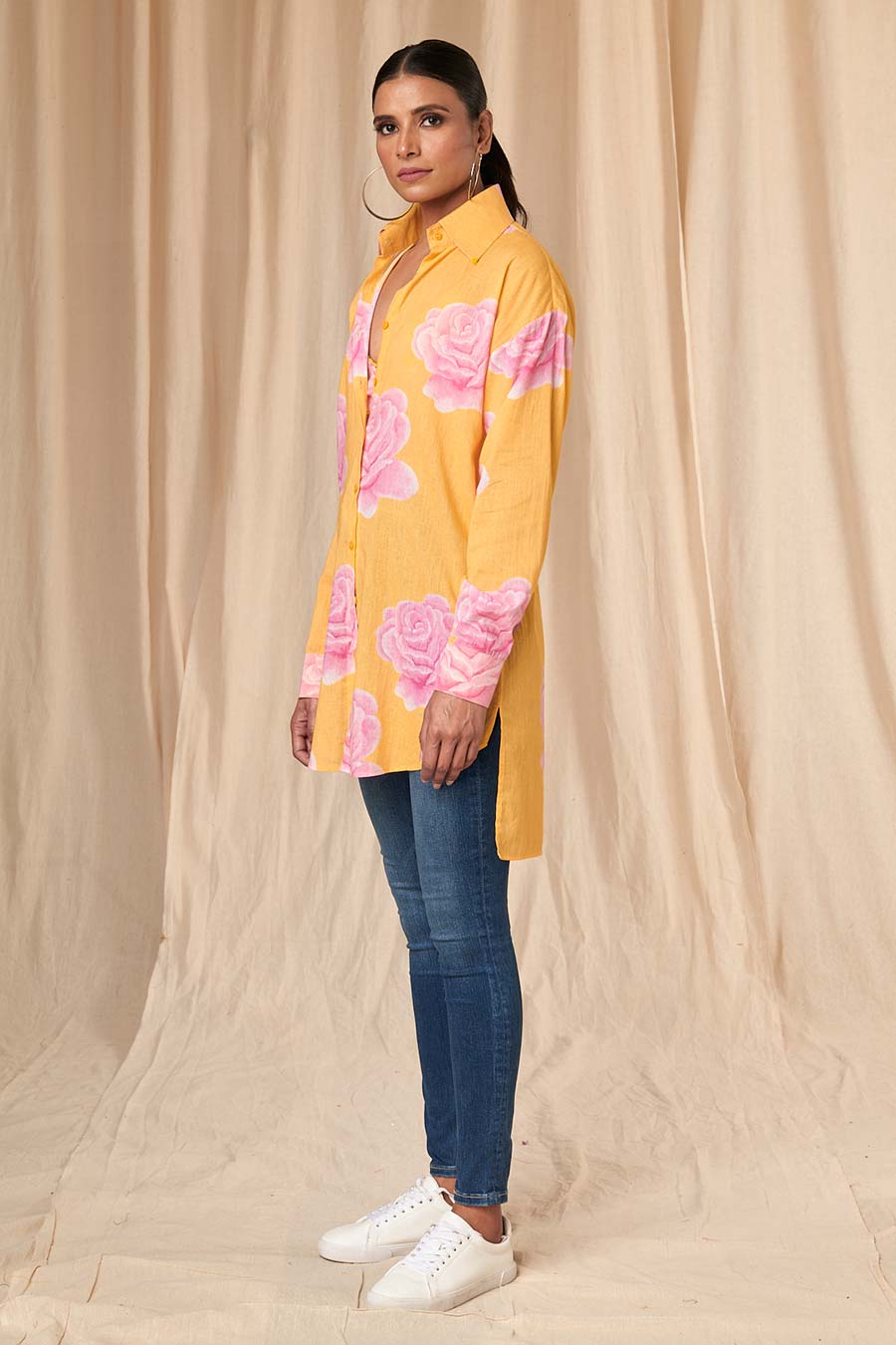 Sunshine Yellow Rosy High-Low Shirt