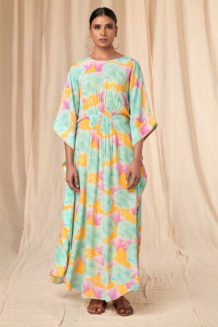 Aquamarine Bloomerang Circular Kaftan Dress