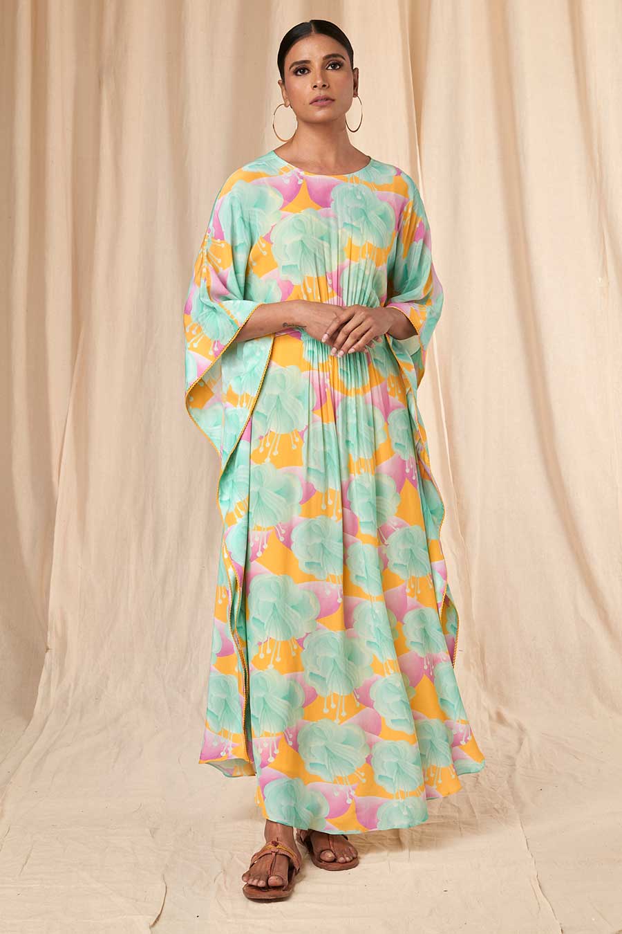 Aquamarine Bloomerang Circular Kaftan Dress