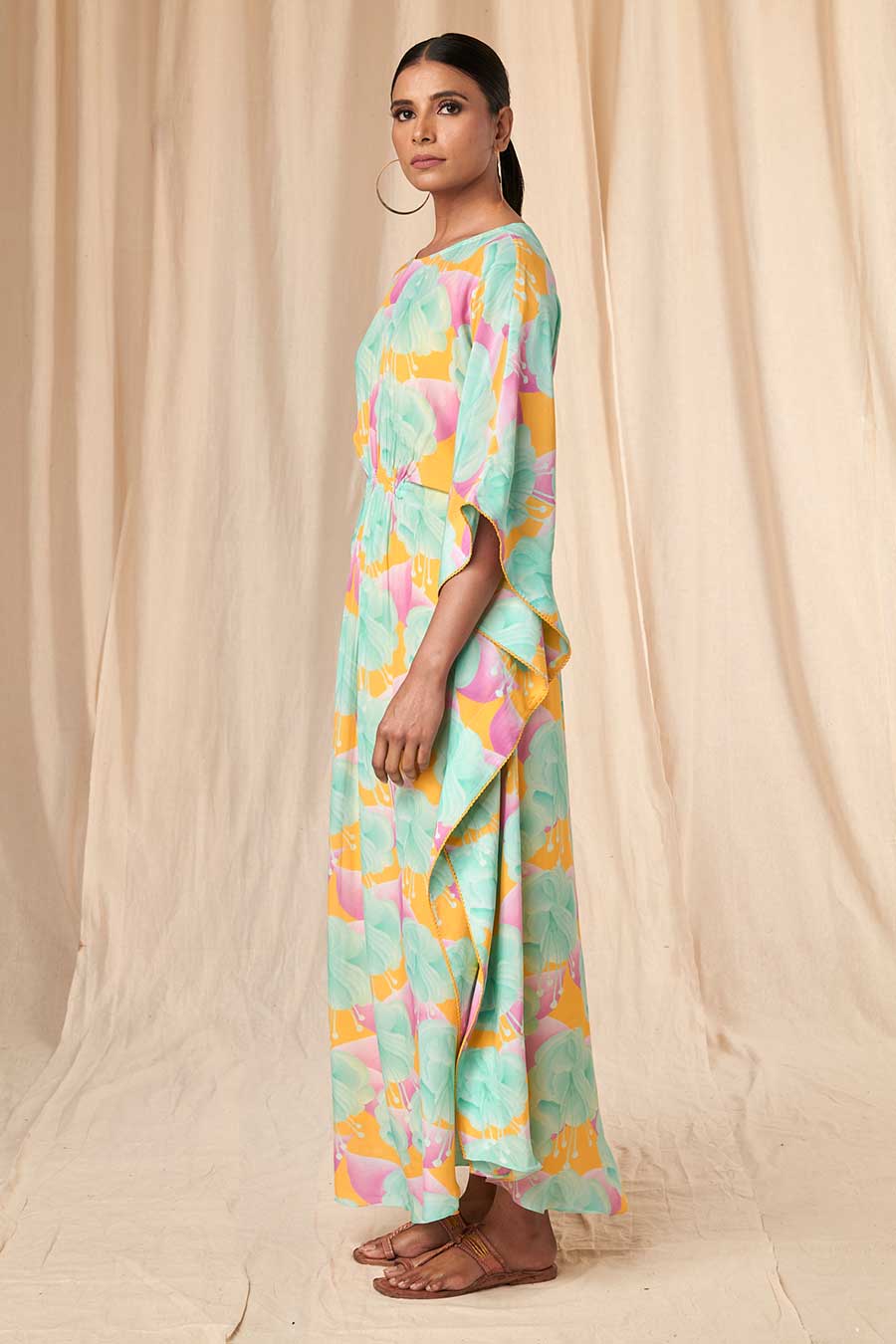 Aquamarine Bloomerang Circular Kaftan Dress