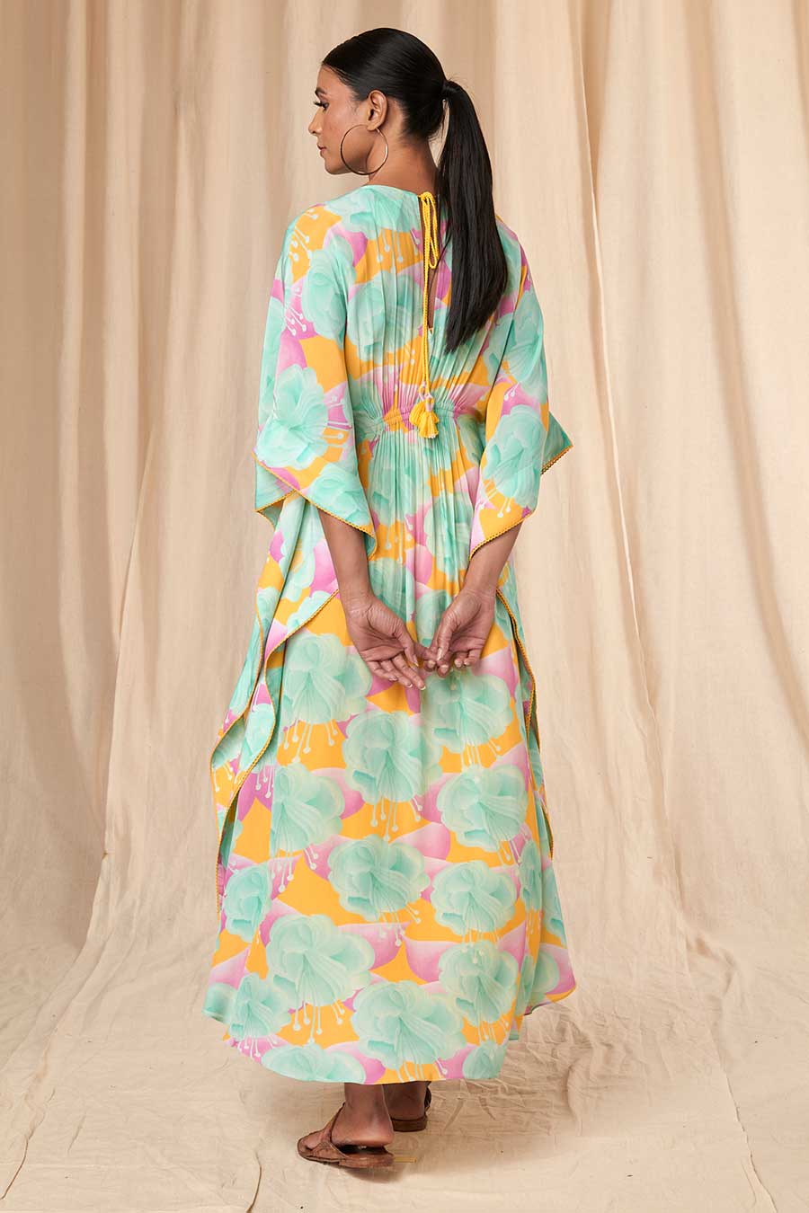 Aquamarine Bloomerang Circular Kaftan Dress