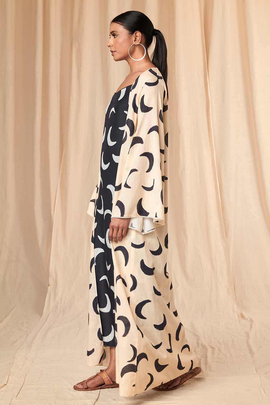 Lily Black & Ivory Mooncrest Dress & Overlay Set