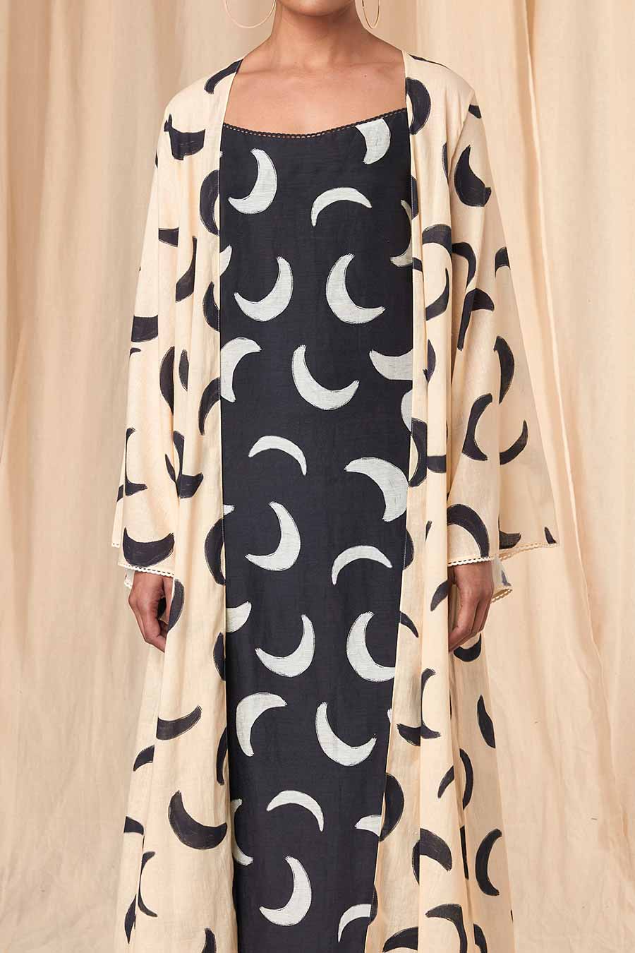 Lily Black & Ivory Mooncrest Dress & Overlay Set
