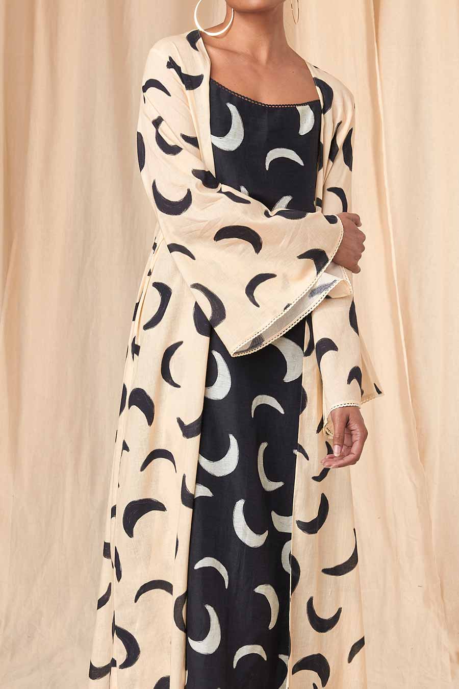 Lily Black & Ivory Mooncrest Dress & Overlay Set