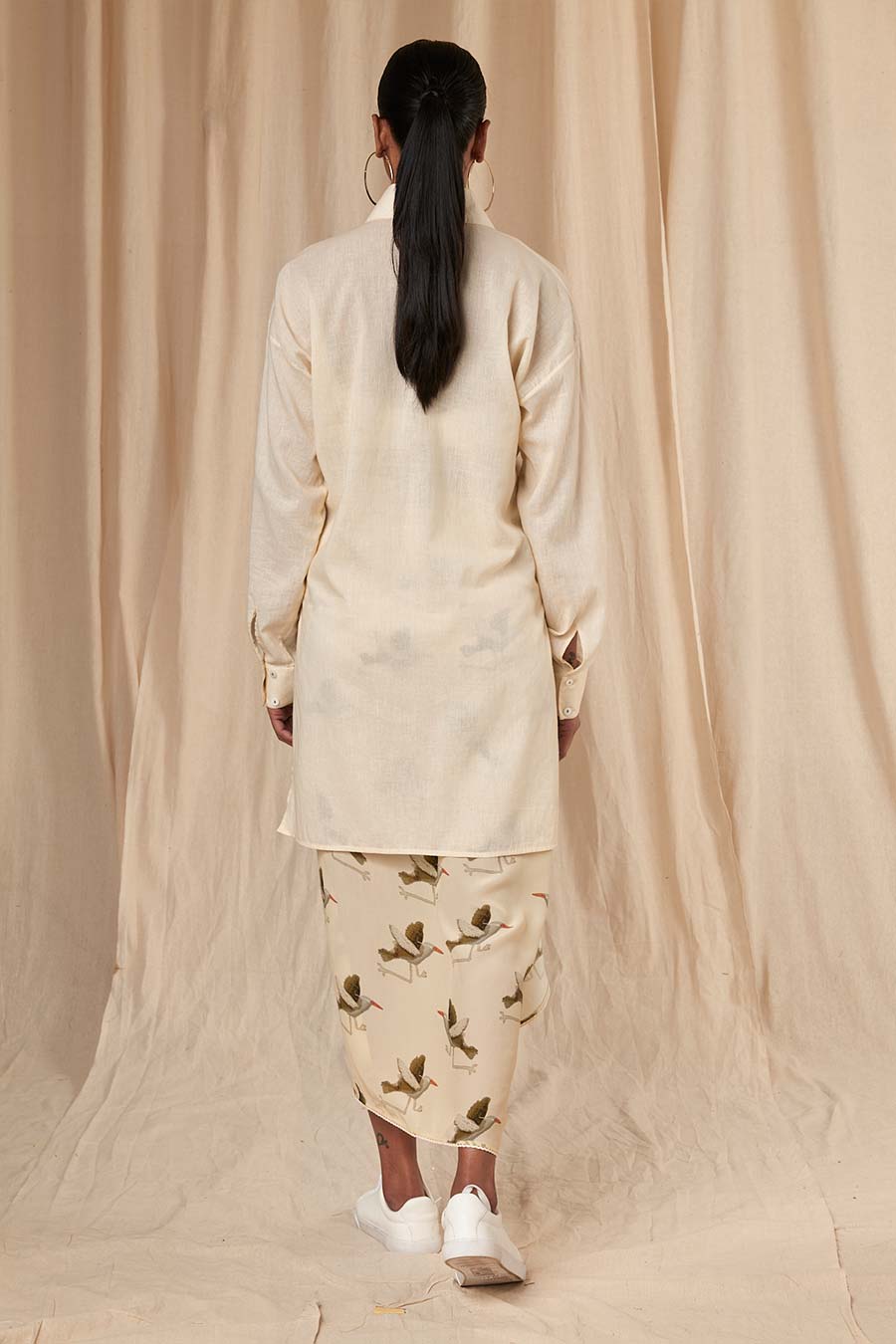 Ivory Gold Finch Pareo Skirt