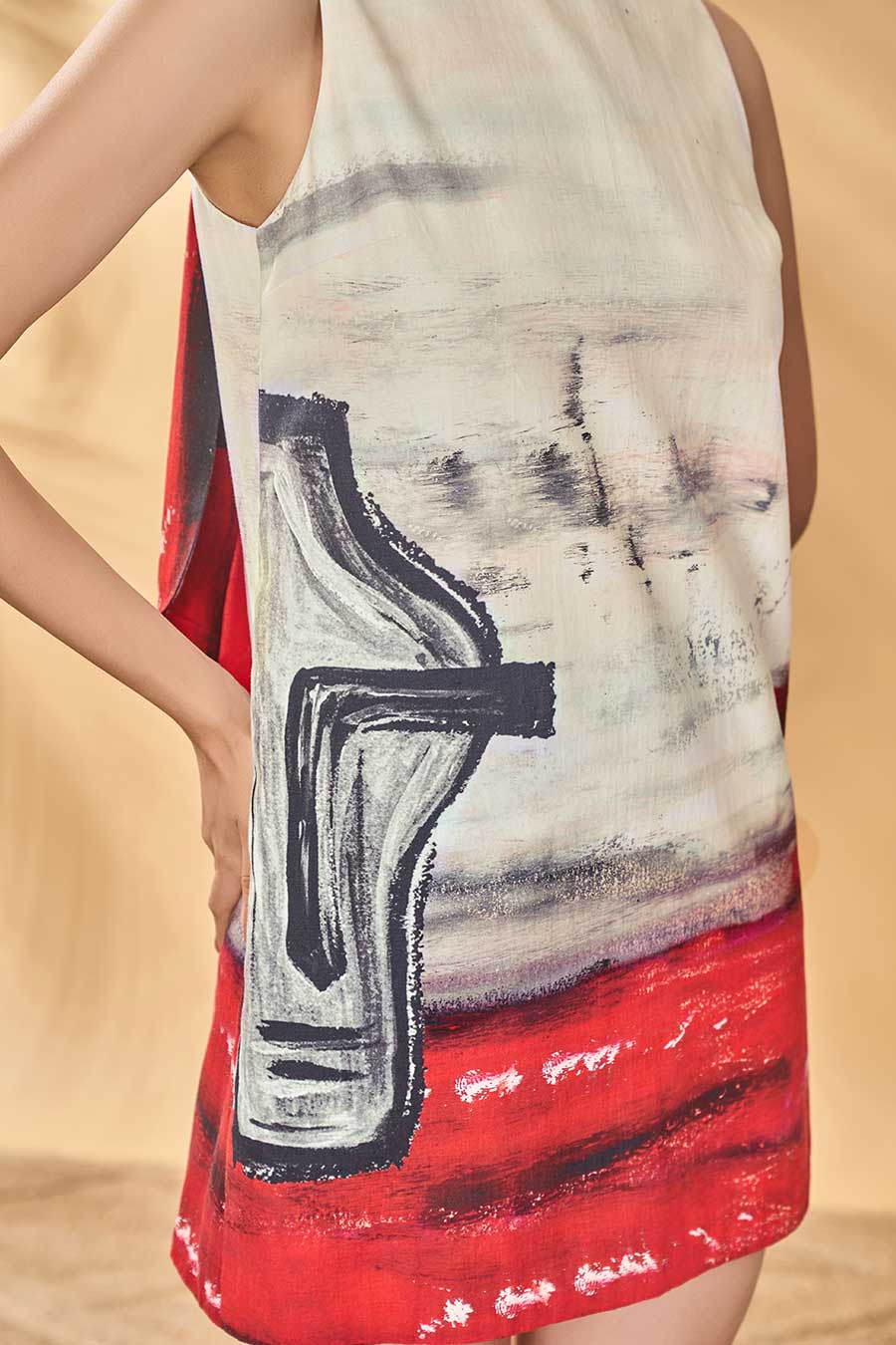 Half Seen Printed Short Shift Dress