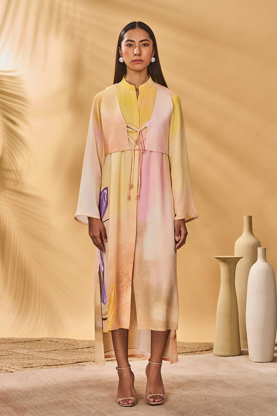 Maroon Canary Blossom Slip Dress - Masaba