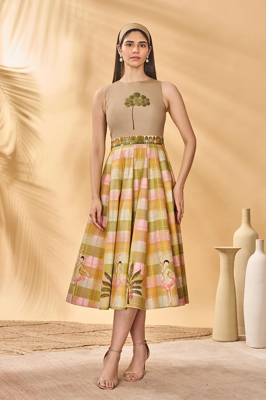 Pina Colada Picnic Printed Midi Dress