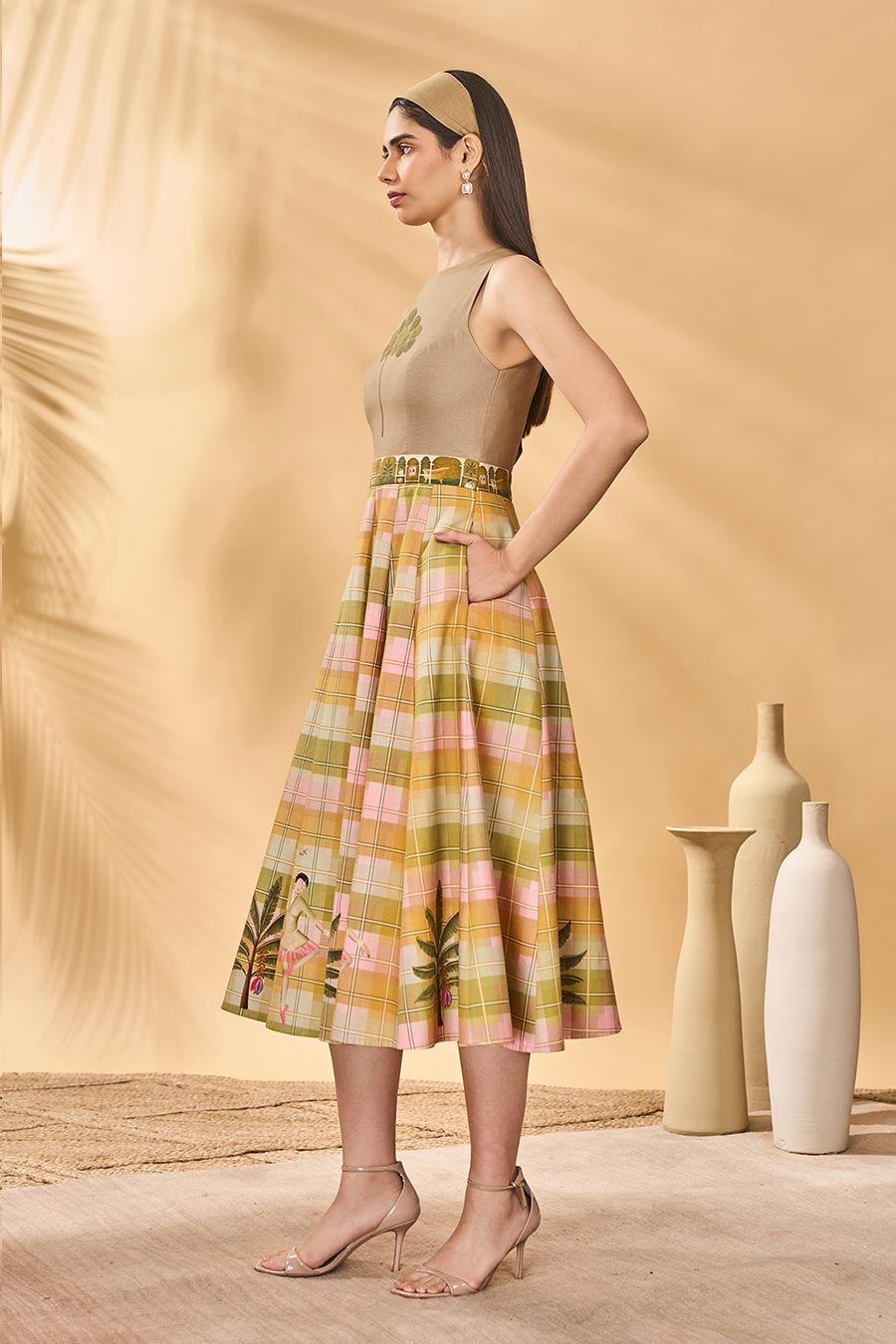 Pina Colada Picnic Printed Midi Dress