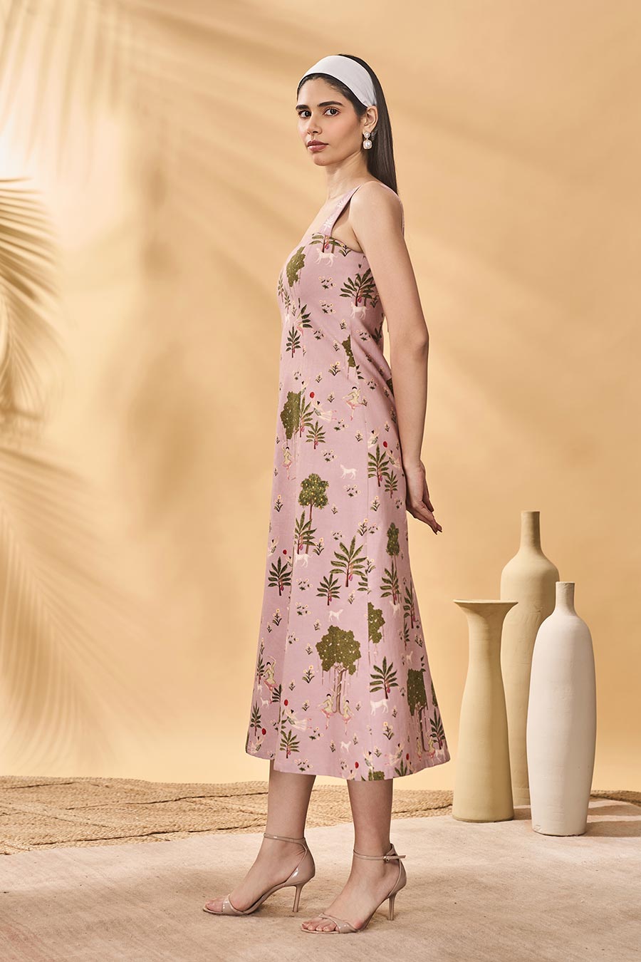 Pink Pirouette Picnic Printed Midi Dress