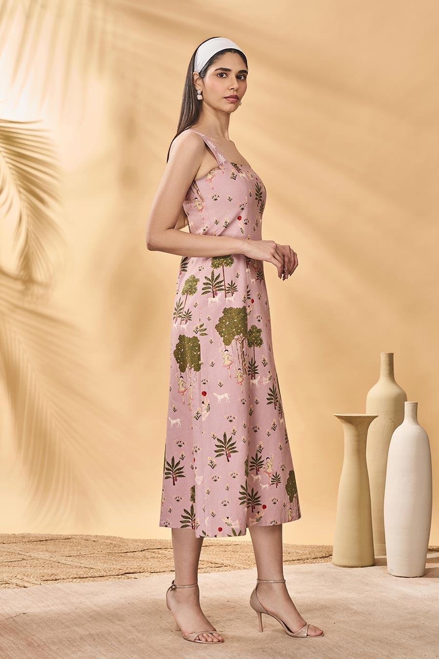 Pink Pirouette Picnic Printed Midi Dress