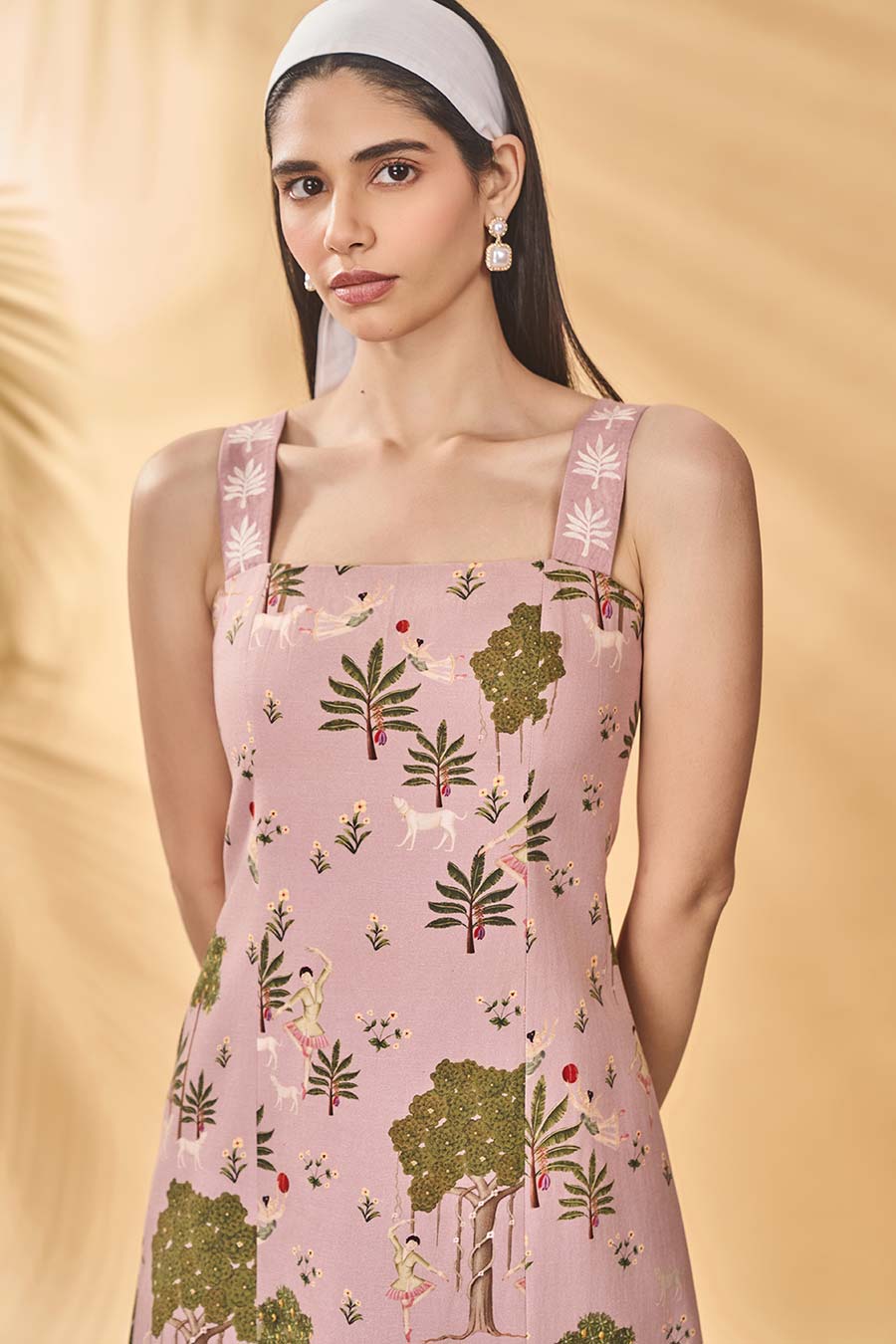 Pink Pirouette Picnic Printed Midi Dress