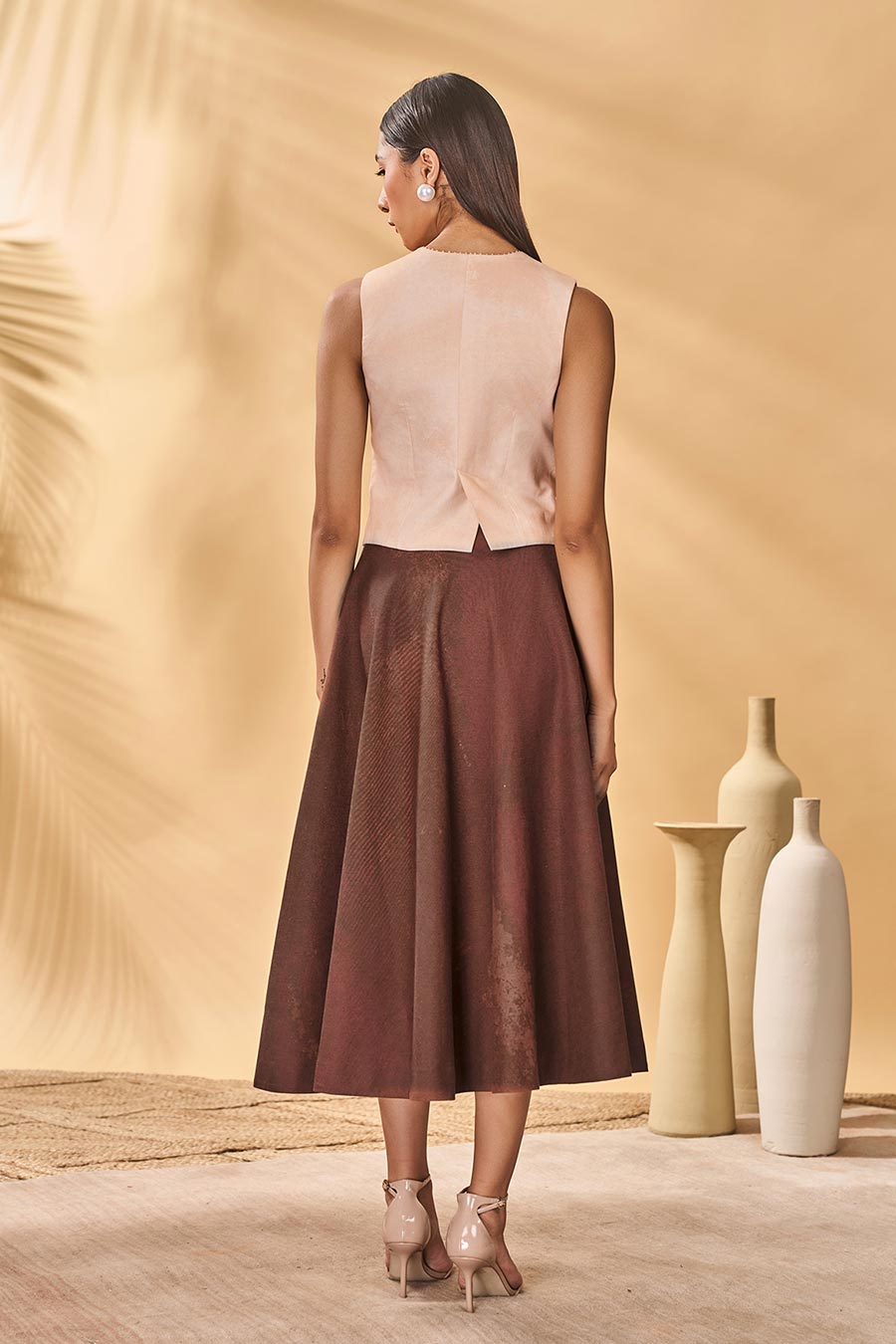 Hidden Within Printed Waistcoat & Skirt Set
