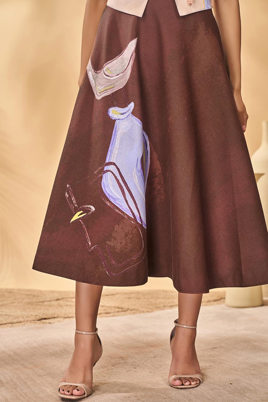Hidden Within Printed Waistcoat & Skirt Set