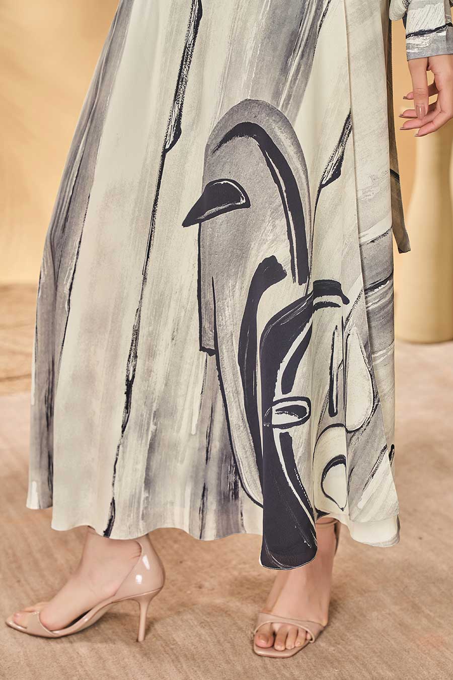 Moonlit Faces Printed Skirt