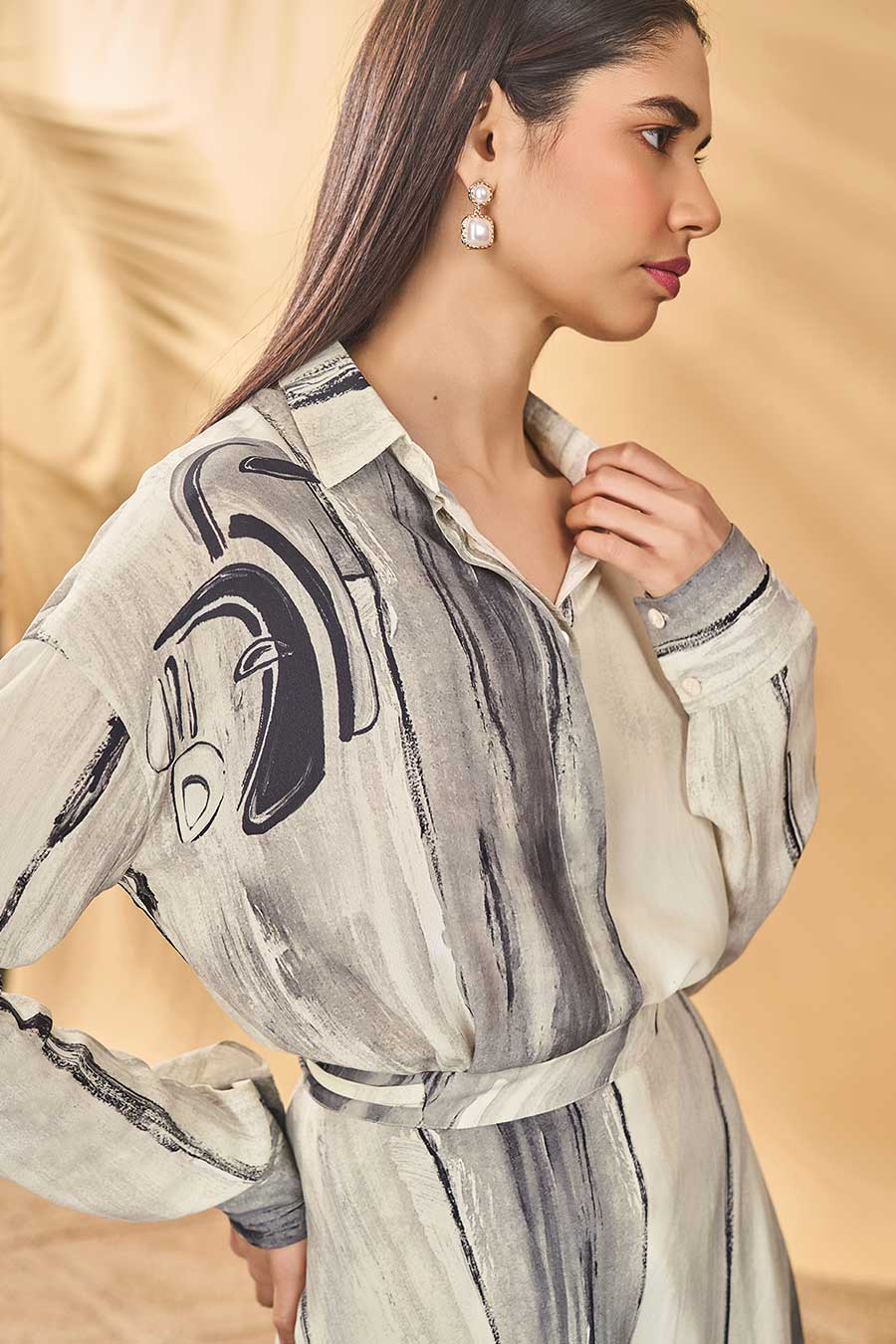 Moonlit Faces Printed Shirt