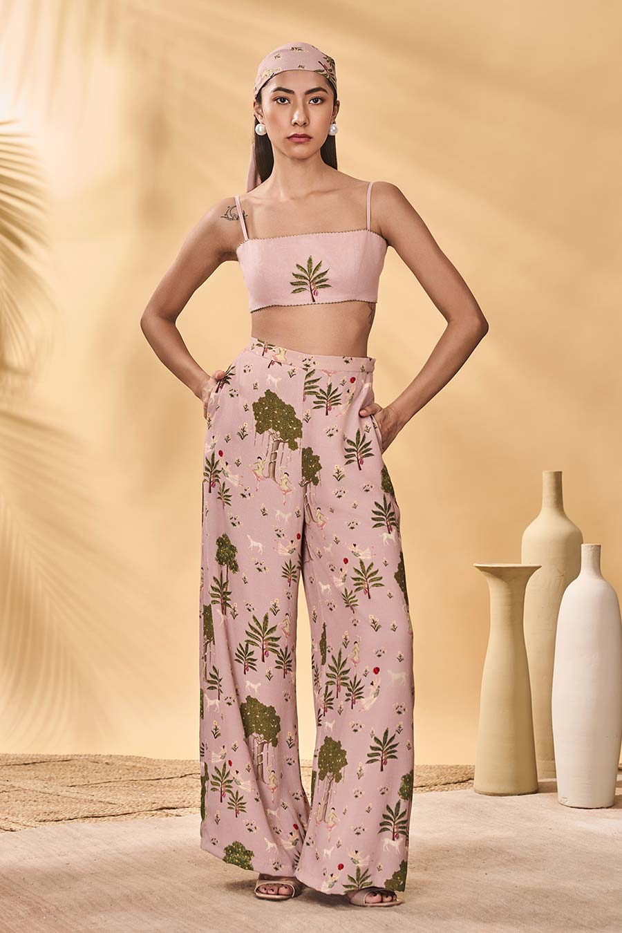 Pink Pirouette Picnic Printed Trousers