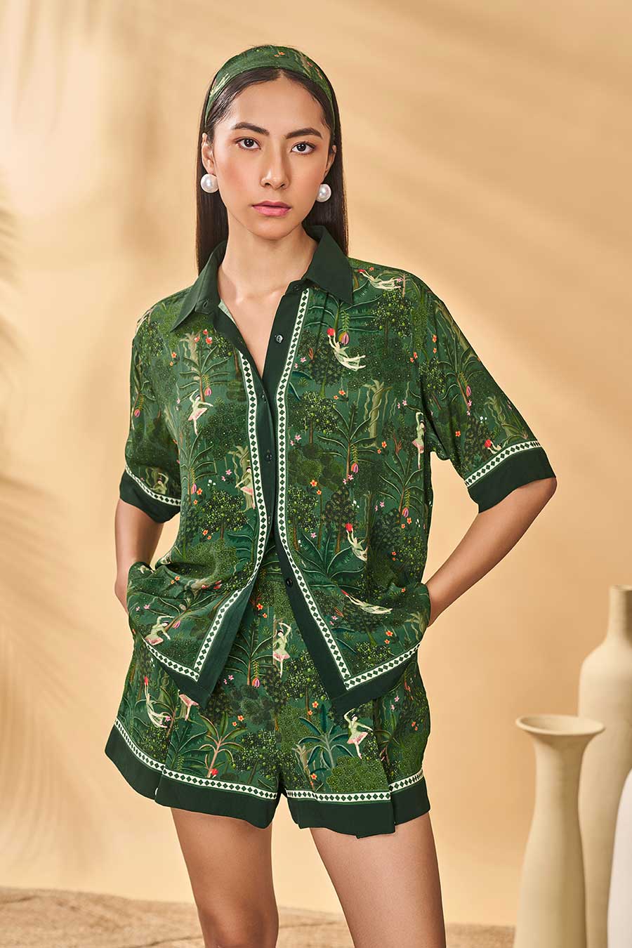 Green Tutus & Tapestries Printed Co-Ord Set