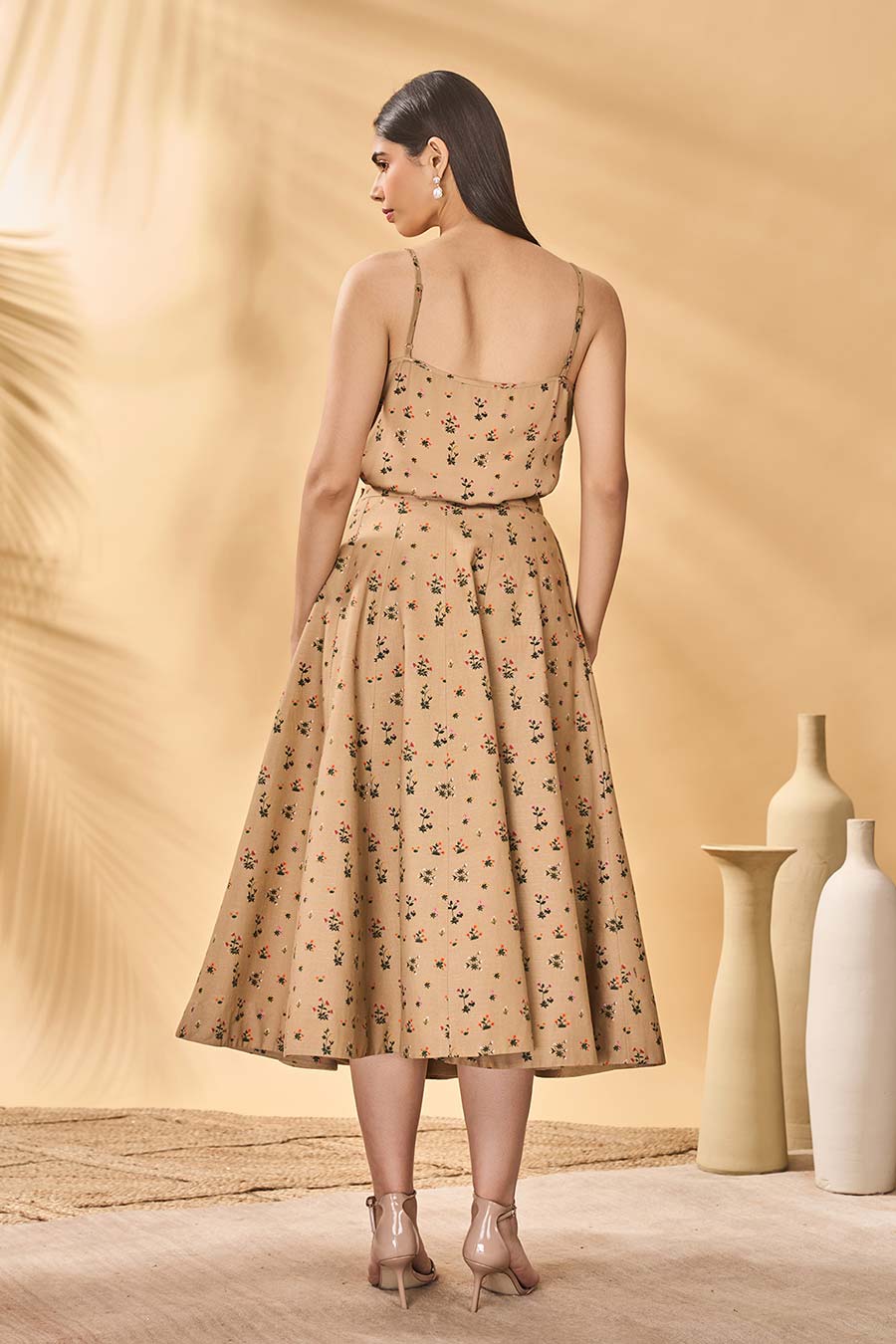 Beige Miniature Dreams Printed Co-Ord Set (3Pc)