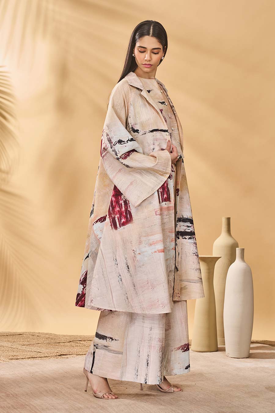 Ivory Chaotic Harmony Printed Jacket