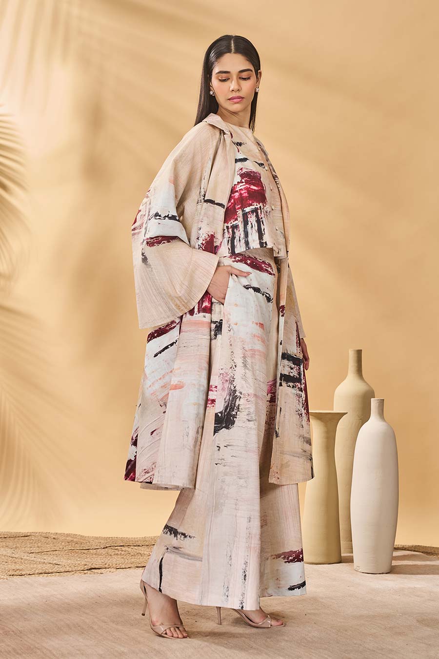 Ivory Chaotic Harmony Printed Jacket